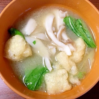 舞茸➕小松菜➕長ネギ➕油揚げの味噌汁